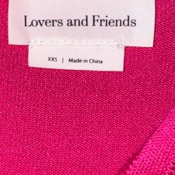 LOVERS +  FRIENDS X REVOLVE Tayla Pointelle Maxi Dress in Hot Pink sz xxs - Picture 7 of 10